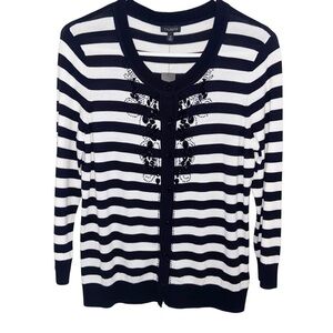 Talbots Cardigan Sweater Womens Medium Beaded Career Office Business Casual NWT